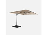 Ombrellone Decentrato Rettangolare 3X4M + Base 50X50Cm, Beige