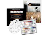 Set Di Colori Loveart Acrilici 24X12Ml + Pennello + Tavolozza / Set Di Pennelli Set Di Colori