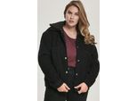 DěTský KabáT Urban Classics Donna Giacca Oversize In Velluto A Coste Sherpa Nero/Nero - 5XL