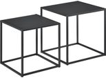 In And Outdoormatch Side Table Lottie - Set Di 2 - Nero - Metallo - 40X40X40 - 35X35X35 Cm - Design Moderno