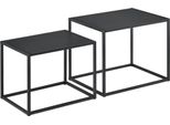 In And Outdoormatch Side Table David - Set Di 2 - Nero - Metallo - 35X45X35 - 30X40X30 Cm - Design Moderno