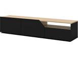 Mobile Tv Rovere Chiaro E Nero, 180 X 38 X 38