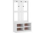 Vidaxl Appendiabiti Sandnes Bianco 87X40X159,5Cm In Legno Di Pino Massiccio