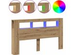 Vidaxl Testata Led Rovere Artigianale 180X18,5X103,5 Cm Materiale A Base Di Legno