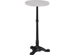 Tavolino - Marmo - Bianco - Ø30X60 Cm - Ghisa