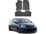 2001-2006 Honda Civic 5D Tappetini In Gomma Nero 4 Pezzi