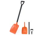 Pala Da Neve Costway, Pala Da Neve Lunga 111 Cm Con Impugnatura Ergonomica E Manico In Alluminio, Spazzaneve Per Vialetti, Gioco Del Pupazzo Di Neve, Arancione
