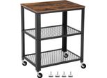 Carrello Da Cucina Bill 2 Ripiani - Marrone Rustico/Nero