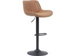 Sgabello Da Bar "Fenna"" Inpoliuretanocognac | Gambe In Metallo | 84-105 X 48 X 49,5 Cm"