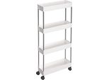 Contenitore In Plastica A 4 Livelli Su Ruote Per Cucina/Bagno