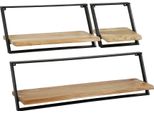 Set Di 3 Mensole A Muro - Metallo Color Acacia/Verniciato A Polvere
