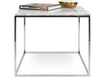 Tavolino Gleam 50X50 - Marmo Bianco/Cromo