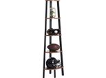 Scaffale Angolare Sidney 5 Ripiani - Marrone Rustico/Nero