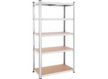 Scaffale In Acciaio Per Impieghi Gravosi Con 5 Ripiani, Carico 600 Kg, 50X100X200Cm