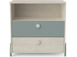 Cassettiera Ilyas-Topanga In Rovere/Grigio-Verde