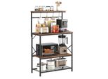 Comhoma Scaffale, Scaffale Da Cucina, Scaffale In Piedi, Scaffale Per Microonde Da Cucina, Portaspezie, Scaffale Per Libri Con Protezione Antiribaltamento, Con 4 Ripiani, 8 Ganci A S
