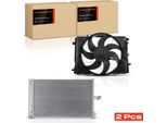 Frankberg 1X Condensatore Aria Condizionata+1X Ventola Raffreddamento Motore Per Mercedes-Benz Cls C218 X218 Classe E W212