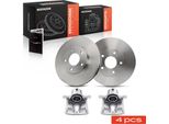 Frankberg 2X Pinza Freno+2X Dischi Freno Anteriori Per Nissan Primera P12 Almera Tino