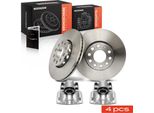 Frankberg 2X Pinza Freno+2X Dischi Freno Anteriori Per Vw Passat Audi A4 A6 Seat Skoda