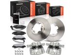 Frankberg 2X Pinza Freno+2X Dischi Freno+4X Pastiglie Freno Anteriori Per Ford Transit Bus Box Fb Fc Fd Fs Fz