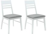 Vidaxl Sedie Da Pranzo 2 Pezzi Bianco 43 X 54 X 89 Cm Legno Massiccio Di Gomma