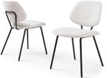 Sedia Da Pranzo 'KöMa' Set Di 2 Sedie Imbottite Con Struttura In Metallo E Tessuto Beige