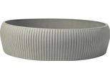 Vivanno Vaso Da Fiori In Fibra Di Vetro Eryna Vaso, Grigio Scuro Scanalato - 30X8 Cm