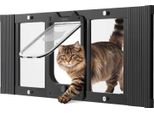 Porta Per Gatti Con Gattaiola Vevor Adattabile Alla Larghezza Delle Finestre (787-914 Mm), Porta Per Animali Domestici Resistente Alle Intemperie Con 4 Modalità Di Chiusura Sicura E Telaio In Alluminio, Vetro Altamente Trasparente E Serratura Magnetica, Nero