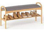 Costway Panca Per Scarpe Con Seduta, Panca In Bambù, Panca Per Corridoio Con Scarpiera, Come Organizzatore Di Scarpe E Panca Da Letto, Caricabile Fino A 150 Kg, 100,5X31X51 Cm, Panca
