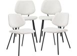 Sedia Da Pranzo 'KöMa' Set Di 4 Sedie Imbottite Con Struttura In Metallo E Tessuto Beige