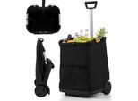 Costway Carrello Spesa Pieghevole 50 L, Carrello Spesa Con 3 Borse, Manico E Ruote Regolabili, Borsa Spesa Con Capacità Di Carico Fino A 35 Kg Nero