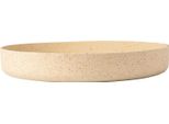 Vivanno Vaso Da Fiori In Fibra Di Vetro Oryven, Crema Arba Opaca Con Motivo - 40X6 Cm