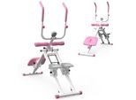 Aiorber 2-In-1 Stair Stepper & Addominal Trainer, Macchina Pieghevole Per L'allenamento Di Tutto Il Corpo Per La Casa E L'home Gym - Rosa/Bianco