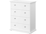Cassettiera Manon A 4 Cassetti Bianca - L 85 X P 46 X H 104 Cm