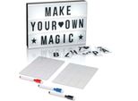 Easymaxx Lightbox Led A4 Con 173 Lettere, Numeri E Simboli, Set Di Scrittura Incluso (3 Penne E 20 Cartoline Bianche)