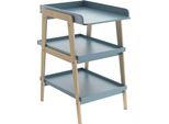 Fasciatoio Tsuga - Legno Massiccio E Mdf - L.58 X P.71,1 X H.101,2 Cm - Per Materasso 50X70 Cm - Blu Tempesta