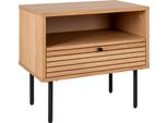 Tavolino Angolare Kyoto Con 1 Cassetto, Impiallacciato In Rovere.