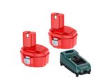 Batteria Di Ricambio Makita, 2X 4000Mah O 2X 3500Mah, 14,4V Ni-Mh, 2X Set Di Caricabatterie Da 3,5Ah