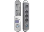 Qoltec 50164 Protezione Contro Le Sovratensioni Grigio 4 Prese Ac 230 V 2,5 M