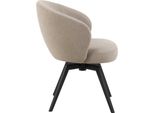 Sedia Da Pranzo Darlene Con Braccioli In Tessuto Beige.