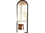 Specchio A Figura Intera, Cornice In Legno Massiccio, Uso Versatile, Nero, 160X50Cm
