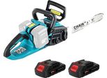 Motosega Elettrica, Lunghezza Di Taglio 40 Cm, Funzionamento A Batteria, Con 2 Batterie, 16 Pollici, Due Batterie