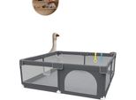 Parco Giochi, Design Portatile, Barriera Di Sicurezza Per Bambini, Grigio Scuro