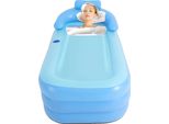 Vasca Da Bagno Gonfiabile, Materiale Pvc, Design Pieghevole, Blu