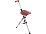 Bastone Pieghevole Con Seduta - Bastone Da Passeggio Ed Escursionismo Con Seduta - Lega Di Alluminio - Portata Massima 120 Kg - Leggero E Trasportabile - Rosso