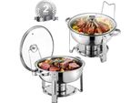 Chafing Dish, 5 Quarti, Compreso Bagnomaria E Supporto Pieghevole, 2 Confezioni