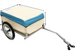 Rimorchio Per Biciclette, Capacità Di Carico 50 Kg, Struttura In Alluminio Resistente, Blu