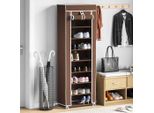 Vidaxl Scarpiera Scarpiera 8 Strati 57 X29 X162 Cm Marrone
