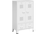 Armadio Stile Industriale Bianco 67X35X107 Cm Acciaio