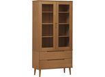 Vidaxl Vetrina Molde Brown 90X35X175 Cm In Legno Di Pino Massiccio